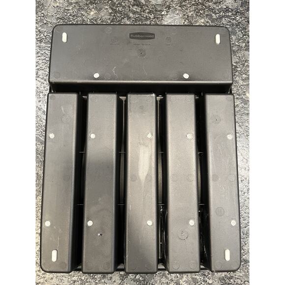 Rubbermaid No-Slip Large Silverware Drawer Tray Organizer Black with Gray 15x12 - Picture 3 of 4